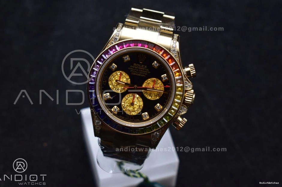 Daytona Best 116598RBOW Dial ZF Edition on SH Diamonds Rainbow 1:1 779 Bracelet YG Timeless Black 0713